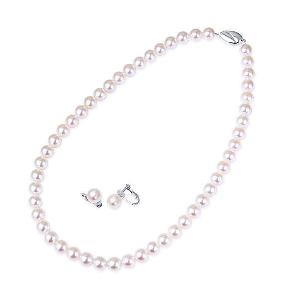 ジュエリーツツミ 鑑別書付花珠アコヤ真珠ネックレス・イヤリング