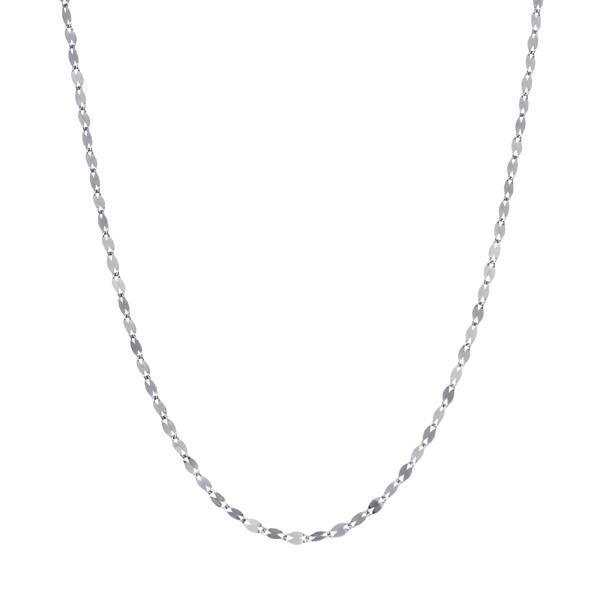キラキラと表情豊かなプラチナネックレス。ペタルチェーンの輝きが、デコルテ部分を華やかに演出します。デイリーユースにはもちろん、オフィススタイルにも気軽につけられるアイテムです。地金素材：Pt850長さ：約50cm幅：約1.4mm