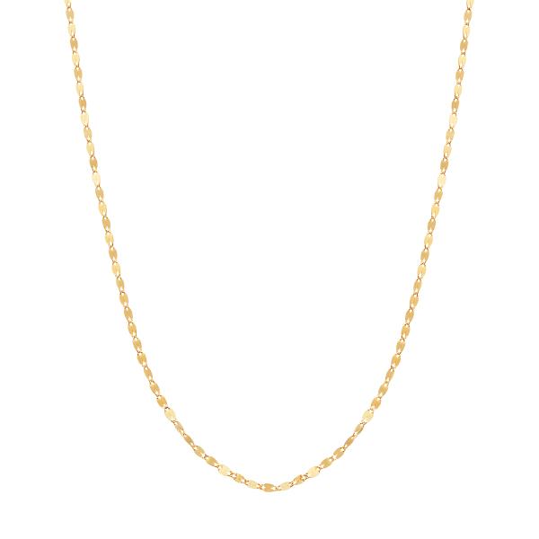 花びらのようなゴールドパーツが連なるチェーンネックレス。繊細に煌めくデザインなので、おしゃれのワンポイントにおすすめ。毎日のおしゃれに輝きを添えてくれるおすすめのネックレスです。地金素材：K18YG長さ：約50cm幅：約1.4mm