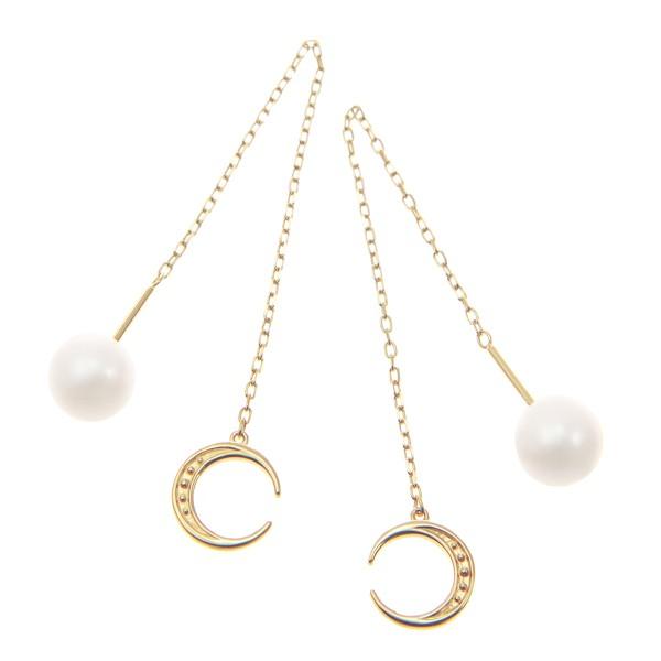 ジュエリーツツミ K10イエローゴールド淡水パールピアス（6mm