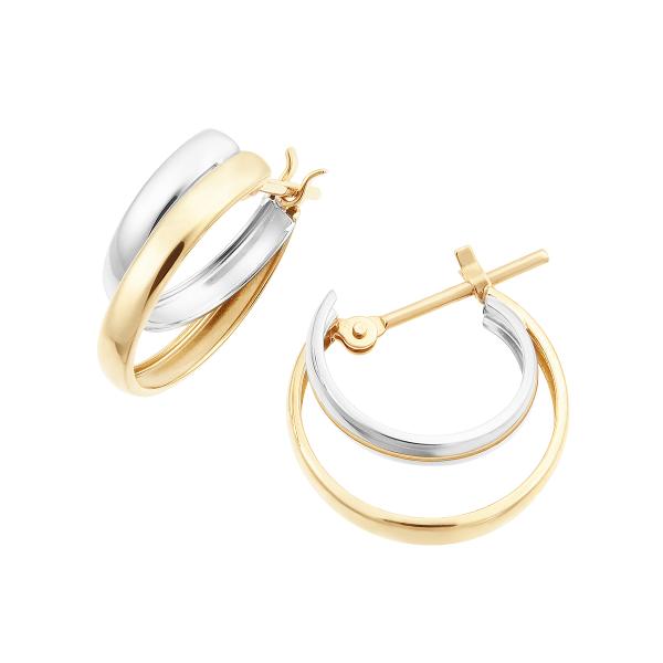 ジュエリーツツミ K10イエローゴールド/K10ホワイトゴールドピアス