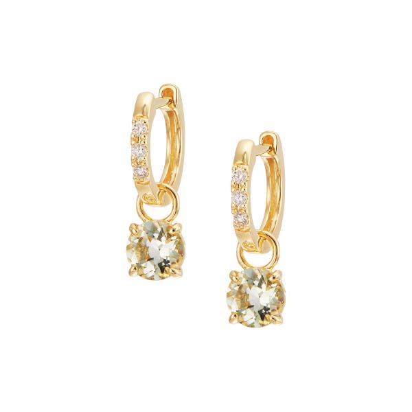 ジュエリーツツミ K10イエローゴールドグリーンアメシストピアス