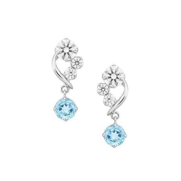 ジュエリーツツミ K10ホワイトゴールドブルートパーズピアス