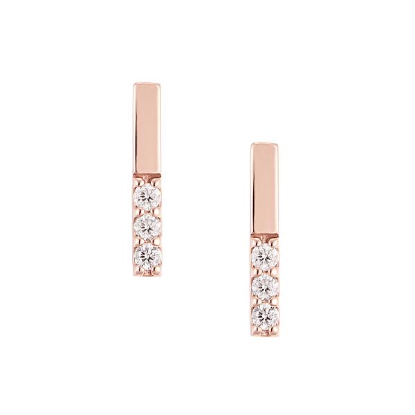 ジュエリーツツミ K10ピンクゴールドダイヤモンドピアス : ジュエリー