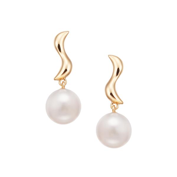 ジュエリーツツミ K10イエローゴールド淡水パールピアス（6.5mm