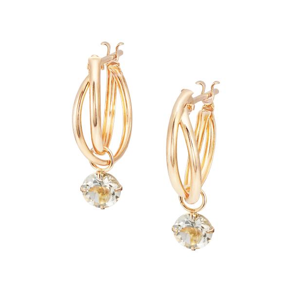 ジュエリーツツミ K10イエローゴールドグリーンアメシストピアス