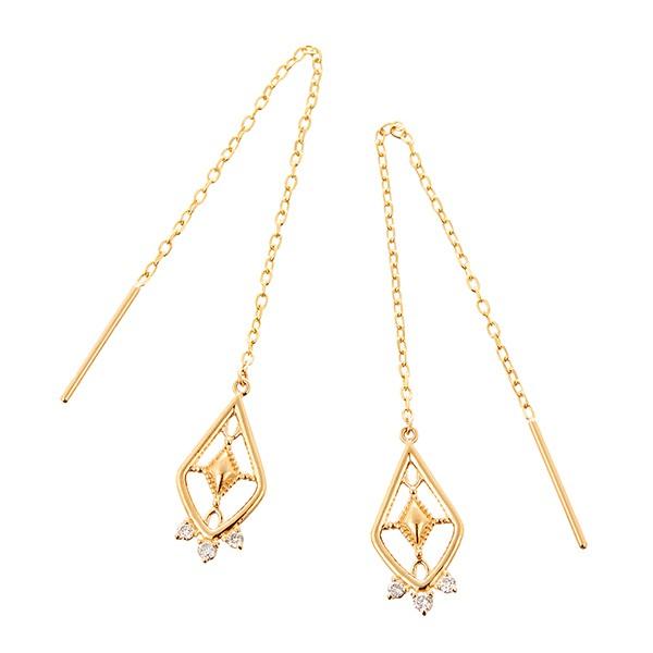 ジュエリーツツミ K10イエローゴールドダイヤモンドピアス