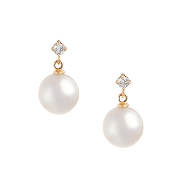 ジュエリーツツミ K18イエローゴールドアコヤ真珠ピアス（7mm