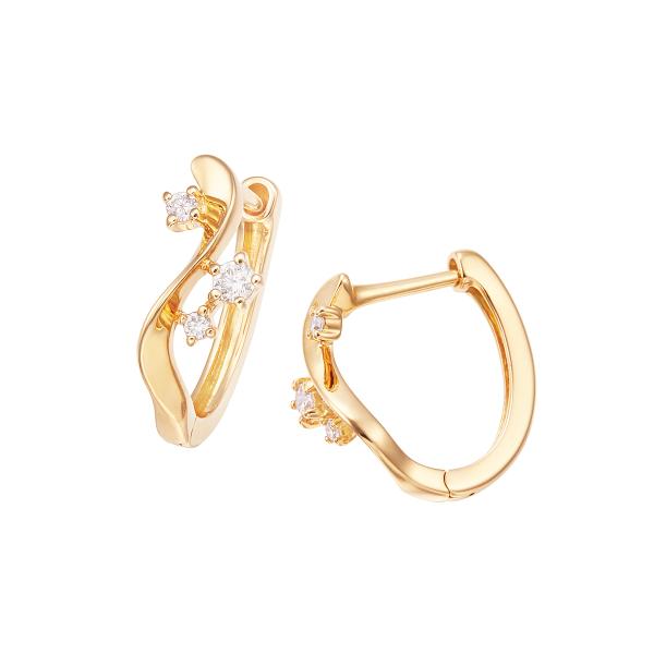 ジュエリーツツミ K18イエローゴールドダイヤモンドピアス