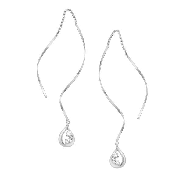 ジュエリーツツミ K18ホワイトゴールドダイヤモンドピアス