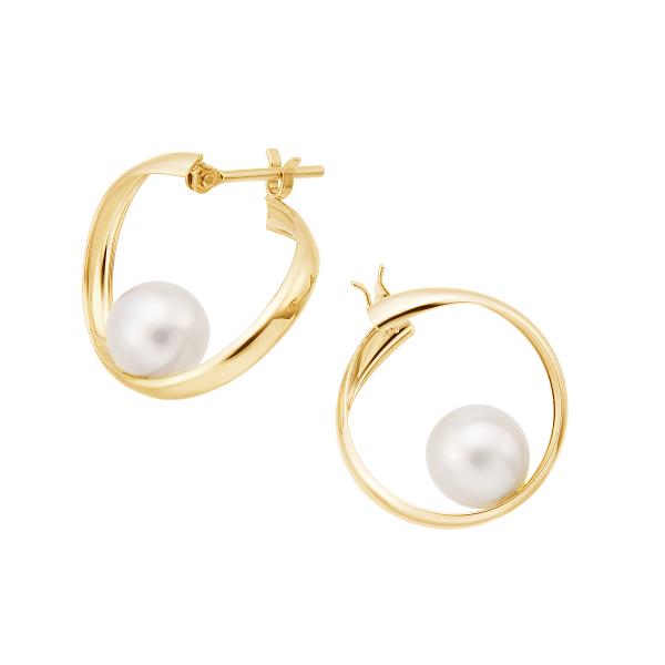 ジュエリーツツミ K10イエローゴールド淡水パールピアス（6mm