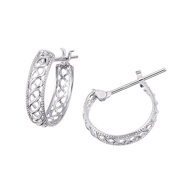 ツツミ　透かし模様 ホワイトゴールド　フープピアス ツツミ 透かし模様 ホワイトゴールド フープピアス 楽天市場】【SALE