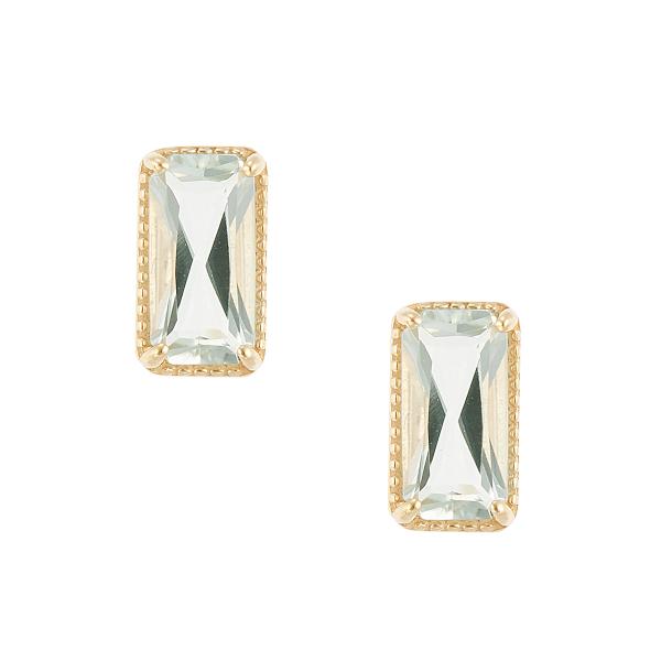 ジュエリーツツミ K10イエローゴールドグリーンアメシストピアス