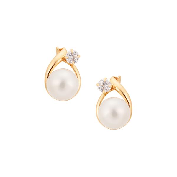 ジュエリーツツミ K18イエローゴールド淡水パールピアス : ジュエリー