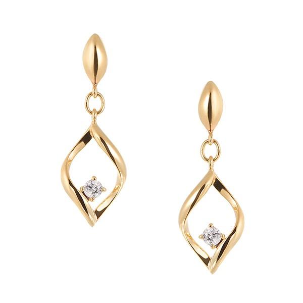 ジュエリーツツミ K10イエローゴールドダイヤモンドピアス