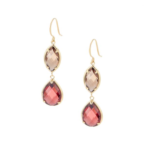 K10　ガーネットピアス　ジュエリーツツミ ジュエリーツツミ K10イエローゴールドアルマンダインガーネットピアス