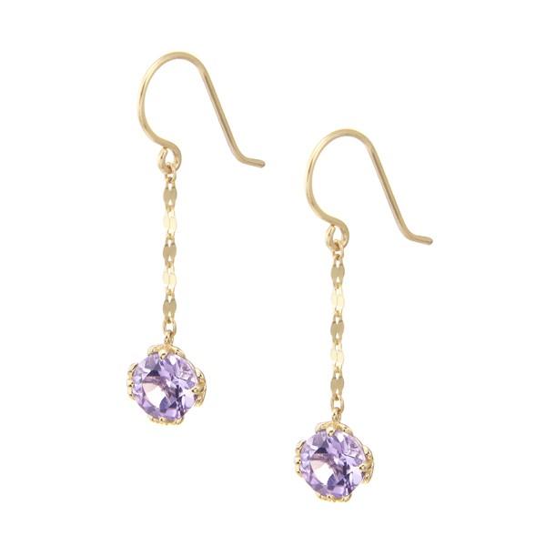 ジュエリーツツミ K10イエローゴールドライトアメシストピアス