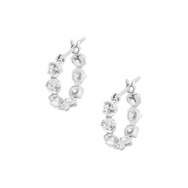 ジュエリーツツミ K10ホワイトゴールドキュービックピアス