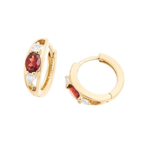ジュエリーツツミ K10イエローゴールドアルマンダインガーネットピアス