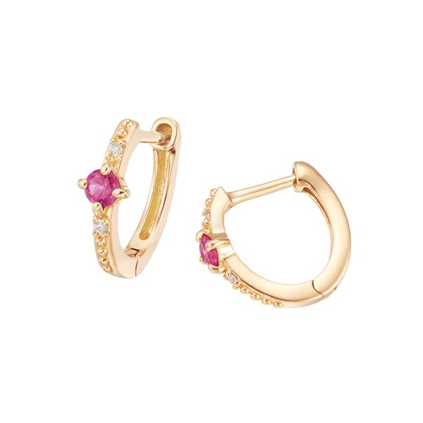 ジュエリーツツミ K18イエローゴールドルビーピアス : ジュエリー