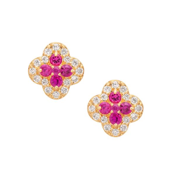ジュエリーツツミ K18イエローゴールドルビーピアス : ジュエリー