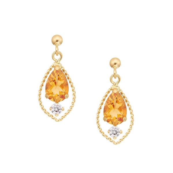 ジュエリーツツミ K10イエローゴールドシトリンピアス : ジュエリー