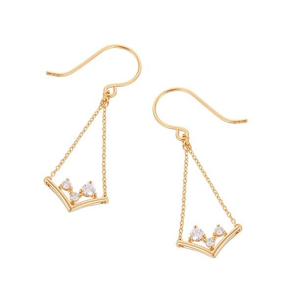 ジュエリーツツミ K18イエローゴールドダイヤモンドピアス 