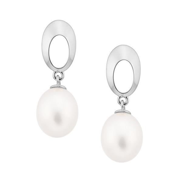 ジュエリーツツミ K10ホワイトゴールド淡水パールピアス（6.5mm