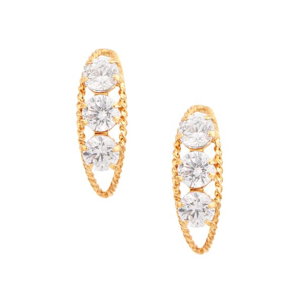 ジュエリーツツミ K18イエローゴールドキュービックピアス