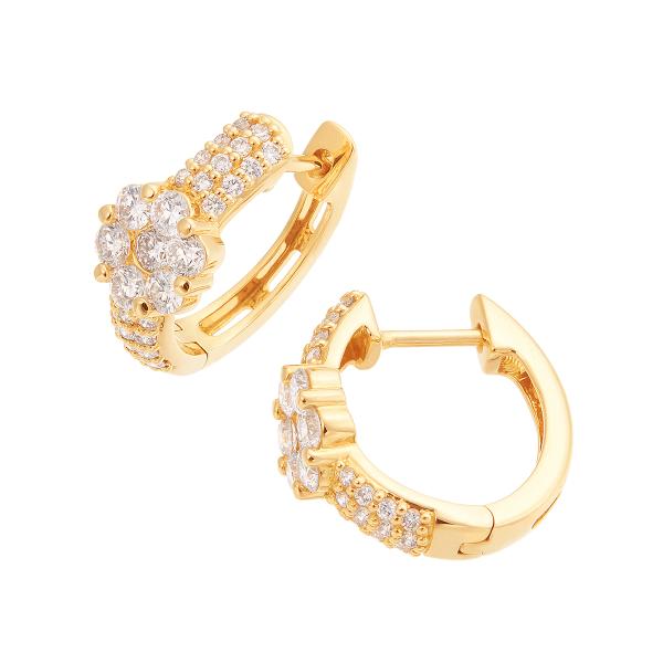 ジュエリーツツミ K18イエローゴールドダイヤモンドピアス