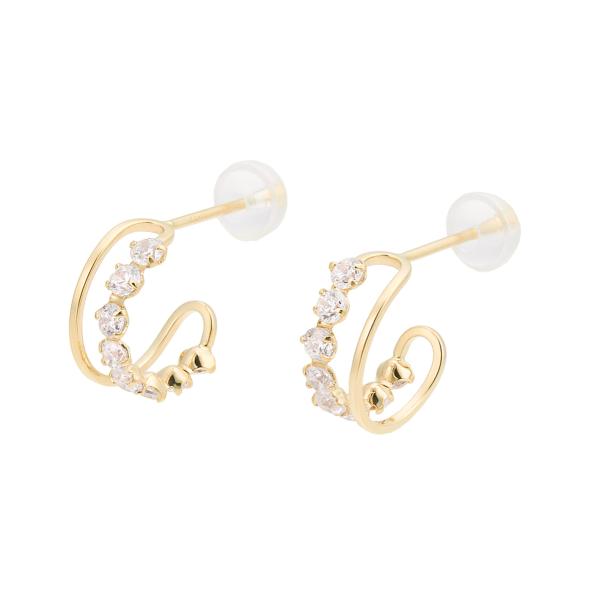 ジュエリーツツミ K10イエローゴールドキュービックピアス