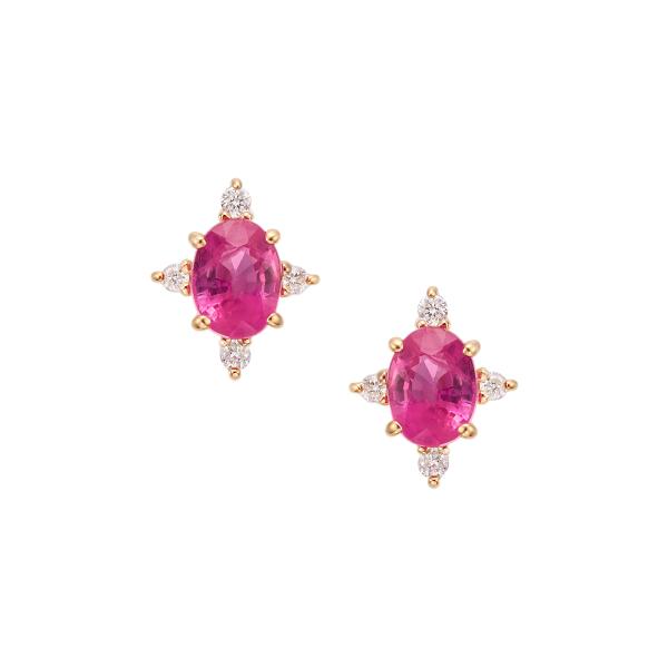 ジュエリーツツミ K18イエローゴールドルビーピアス : ジュエリー