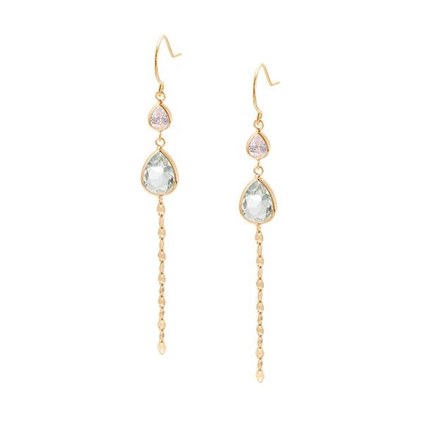 美品⭐️TSUTSUMI ツツミ　K10YG グリーンアメシスト　ピアス K10イエローゴールドグリーンアメシストピアス(RPE256-001