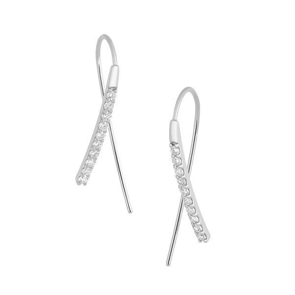 ジュエリーツツミ K18ホワイトゴールドダイヤモンドピアス