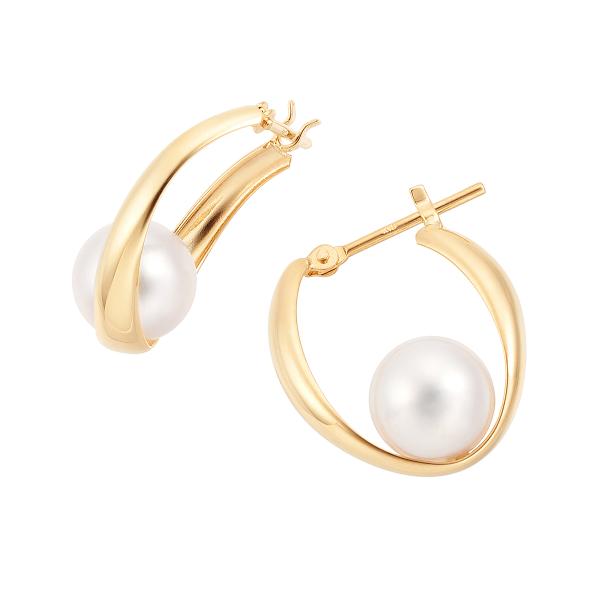 ジュエリーツツミ K18イエローゴールドアコヤ真珠ピアス（7mm