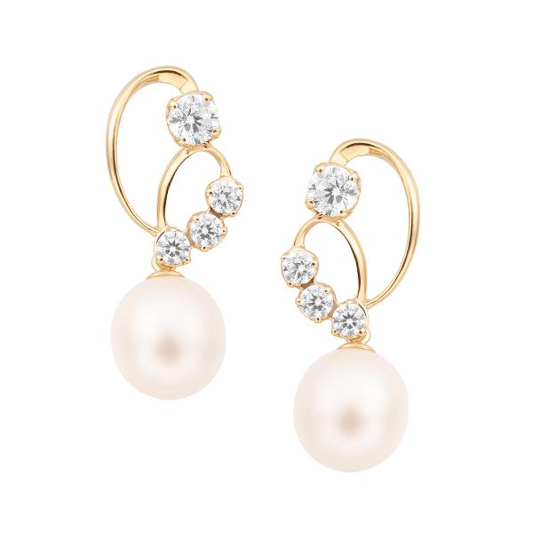 ジュエリーツツミ K10イエローゴールド淡水パールピアス : ジュエリー