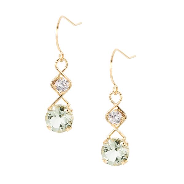 美品⭐️TSUTSUMI ツツミ　K10YG グリーンアメシスト　ピアス K10イエローゴールドグリーンアメシストピアス(RPE227-003