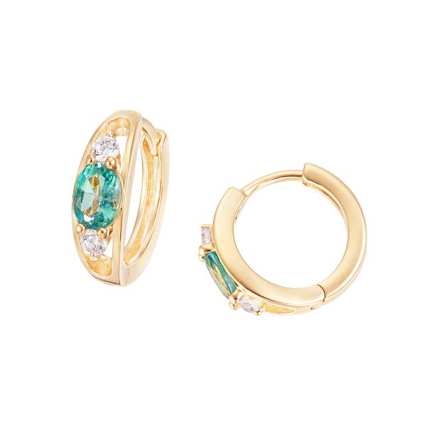 ジュエリーツツミ K18イエローゴールドエメラルドピアス : ジュエリー