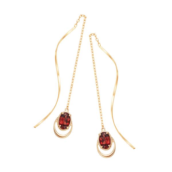 K10　ガーネットピアス　ジュエリーツツミ ジュエリーツツミ K10イエローゴールドアルマンダインガーネットピアス