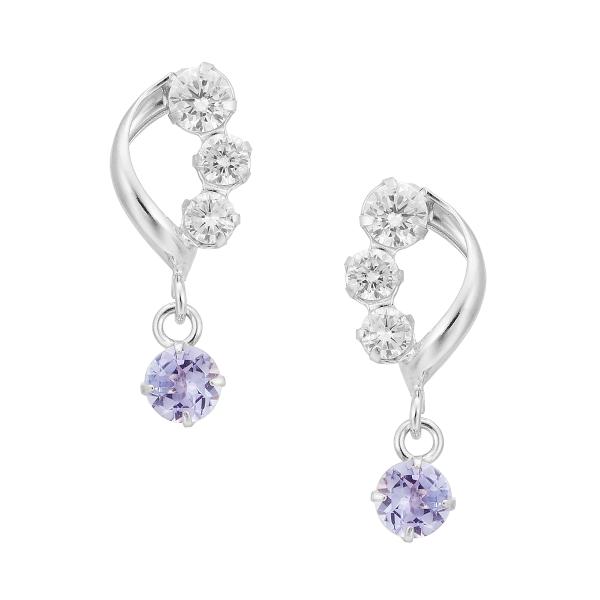 ジュエリーツツミ K10ホワイトゴールドタンザナイトピアス