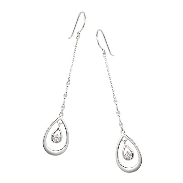 【ジュエリーツツミ】K18ホワイトゴールドダイヤモンドピアス ジュエリーツツミ K18ホワイトゴールドダイヤモンドピアス
