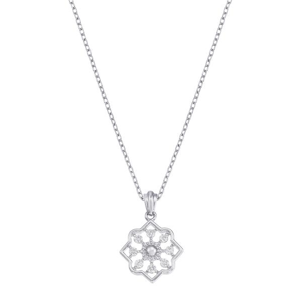 ジュエリーツツミ K10ホワイトゴールドダイヤモンドネックレス