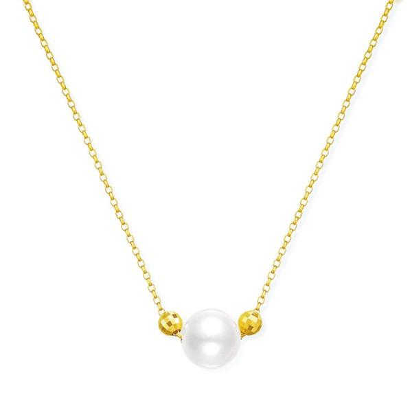 K18金パールネックレス ジュエリーツツミ K18イエローゴールドアコヤ真珠ネックレス（6.5mm