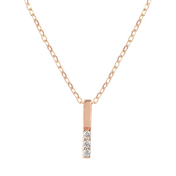 ジュエリーツツミ　K10 ピンクゴールドダイヤモンドネックレス ジュエリーツツミ K10ピンクゴールドダイヤモンドネックレス