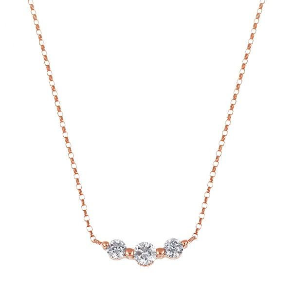 ジュエリーツツミ K18ピンクゴールドダイヤモンドネックレス