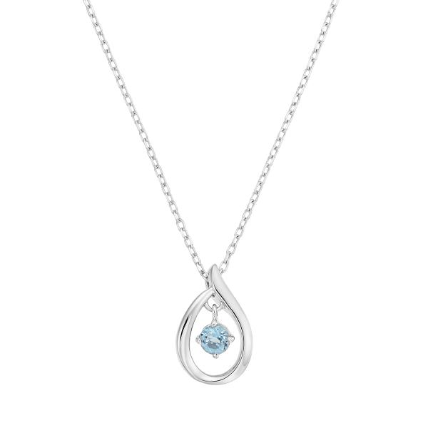 ジュエリーツツミ K10ホワイトゴールドブルートパーズネックレス