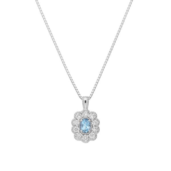 ジュエリーツツミ プラチナアクアマリンネックレス : ジュエリーツツミ