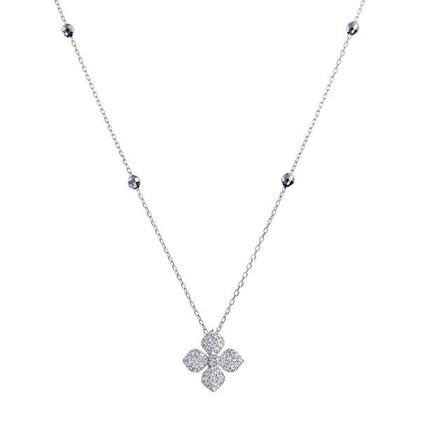 ジュエリーツツミ K18ホワイトゴールドダイヤモンドロングネックレス