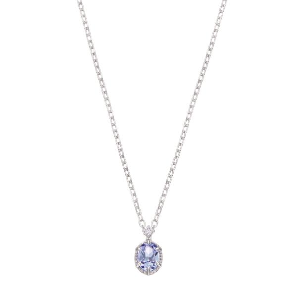 ジュエリーツツミ K10ホワイトゴールドタンザナイトネックレス