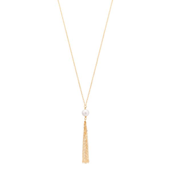 ジュエリーツツミ K18イエローゴールド淡水パールロングネックレス